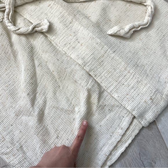 Parachute Knit Robe cotton waffle long unisex Cream (medium) natural loungewear - Picture 7 of 8